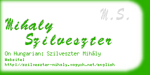 mihaly szilveszter business card